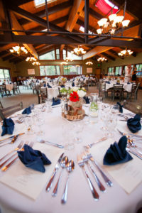 table setting in the dining hall